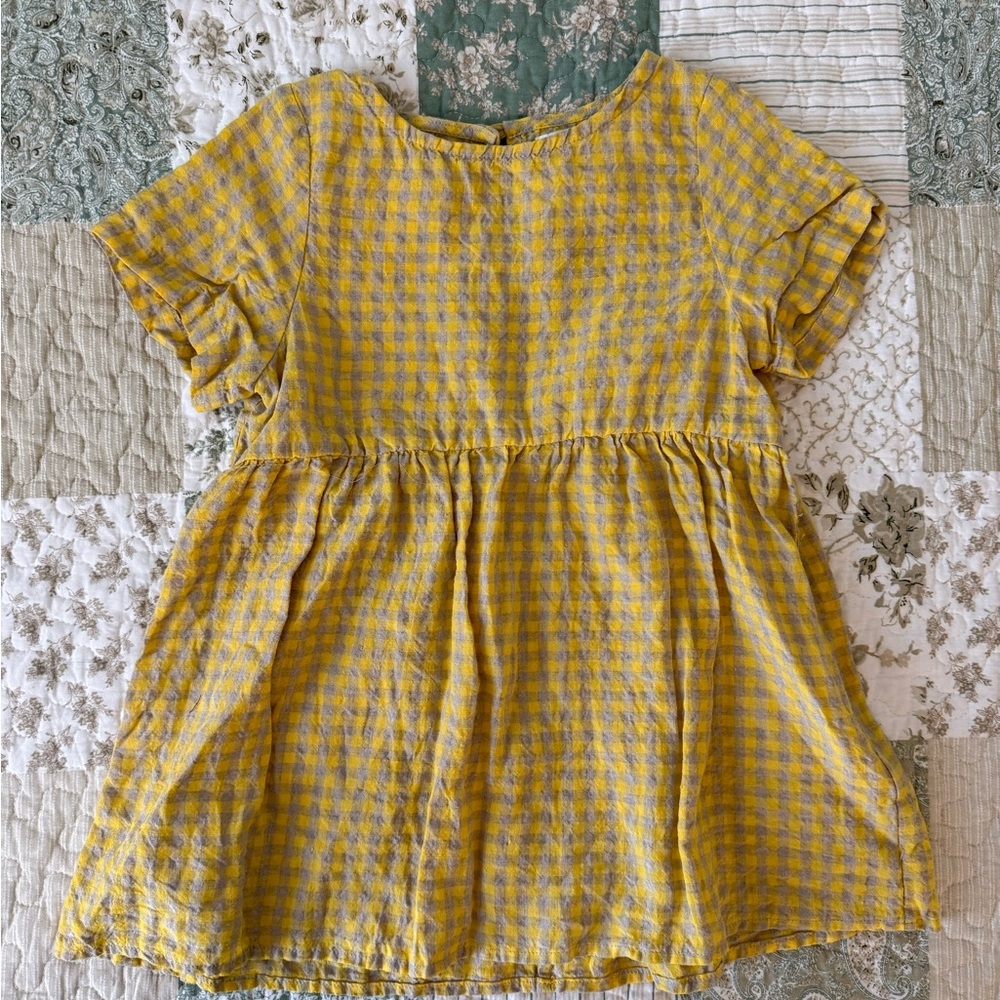 Yellow and tan gingham dress. Size 3T. Tradlands brand. Never worn.